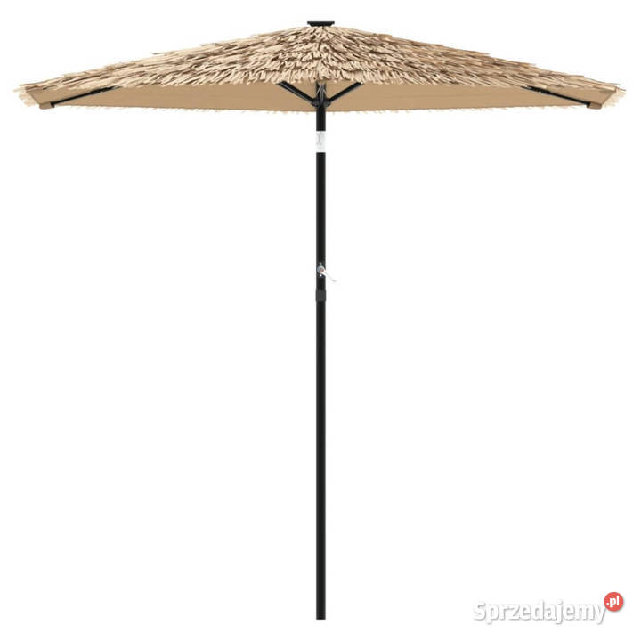 Parasol ogrodowy z LED stalowy słupek brązowy mazowieckie Warszawa