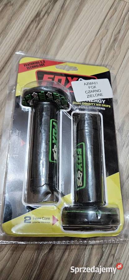 Manetki napis fox gripy motocyklowe zielony Manetki Rybarzowice