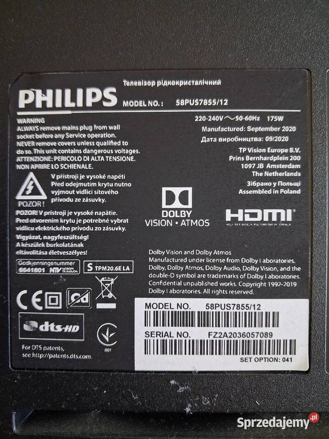 Telewizory philips 50 cal 58cal Inowrocław sprzedam