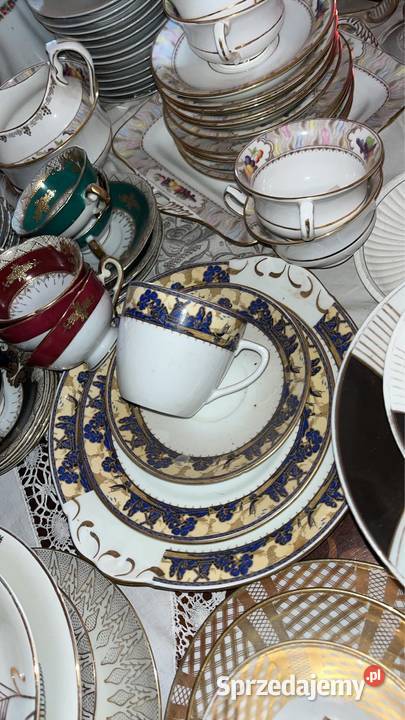 Filiżanka duża talerzyk patera TRIOD TRADE MARK Gdańsk