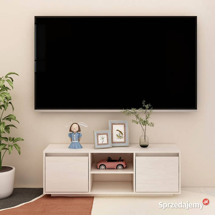 Szafka pod telewizor biała 110x30x40 lite drewno Warszawa