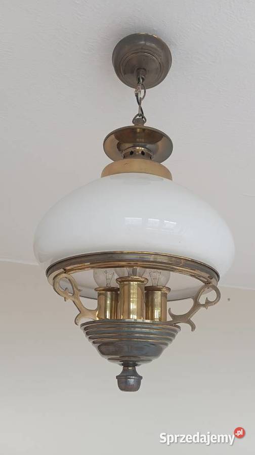 Piękna mosiężna lampa w stylu art deco lata 50te Katowice