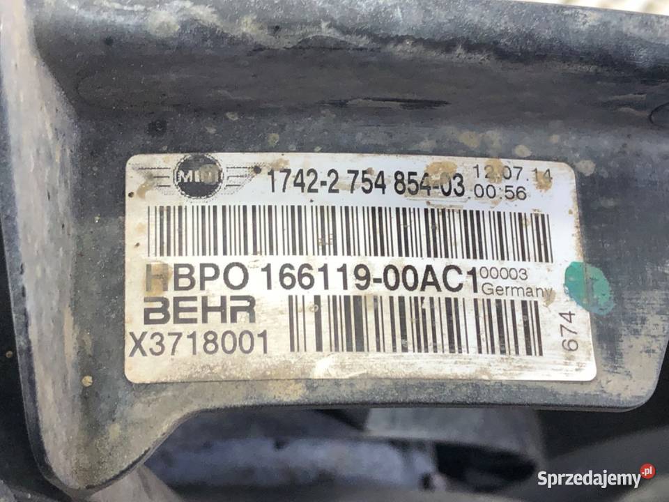 WENTYLATOR CHŁODNICY MINI COUNTRYMAN R60 16 122