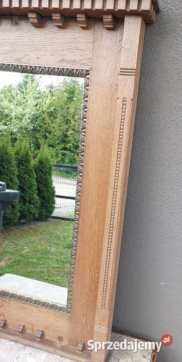 Zabytkowe lustro dębowa masywna rama F099 Tczew sprzedam