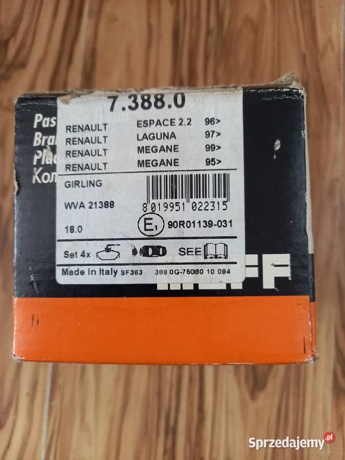 klocki hamulcowe przód RENAULT LAGUNA I SAFRANE małopolskie