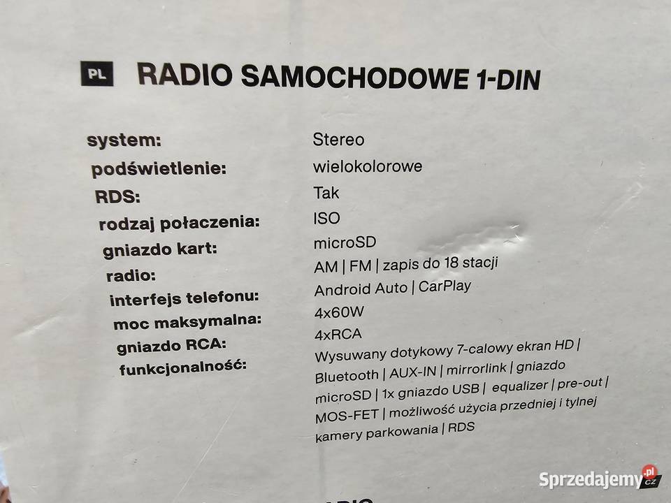 Radio samochodowe 1DIN z wysuwanym ekranem mazowieckie Siedlce