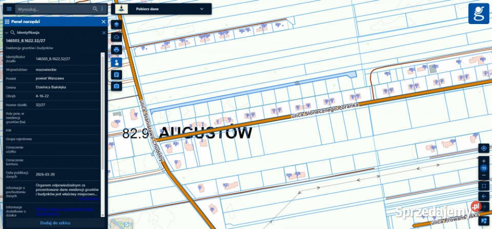 WarszawaBiałołęka Olesin działka 1500 m2 Warszawa