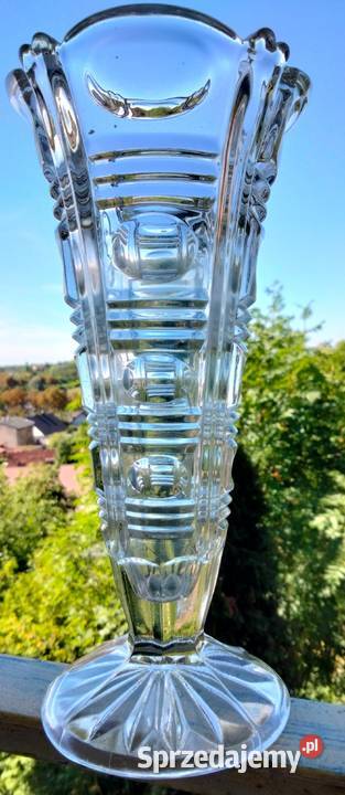 Duży wazon szkło Vintage lata 5060te Walther Gniezno