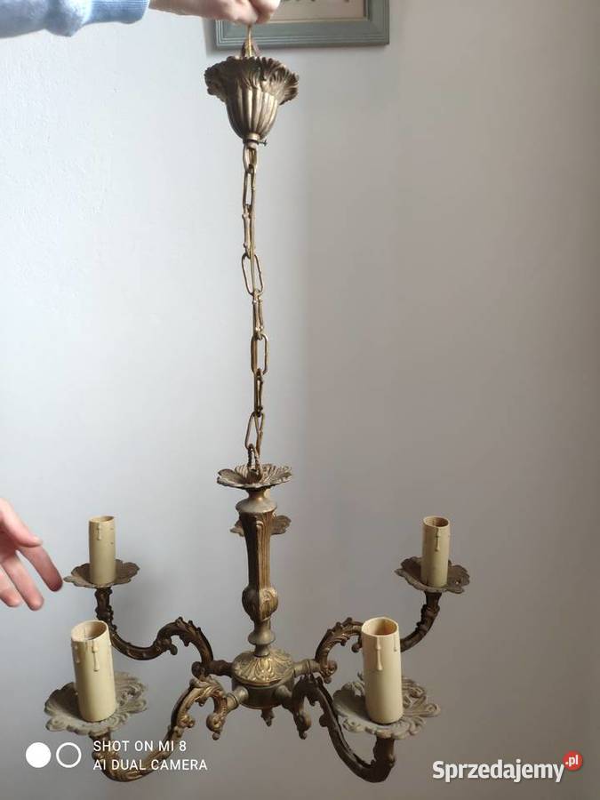 stary mosiężny brąz francuski żyrandol Kraków sprzedam