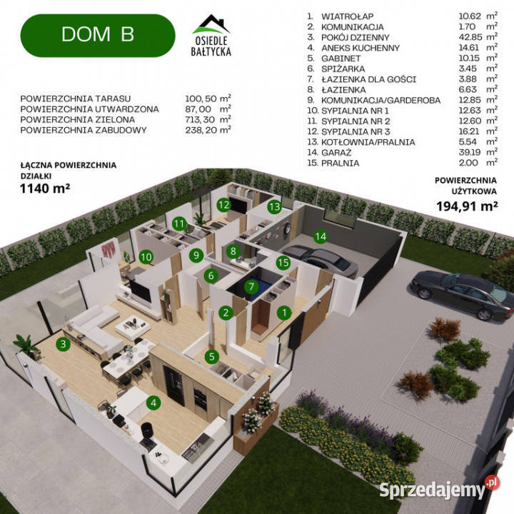 Dom parterowy pod Nadarzynem z szybkim dojazdem 9748zł/m2 Stara Wieś
