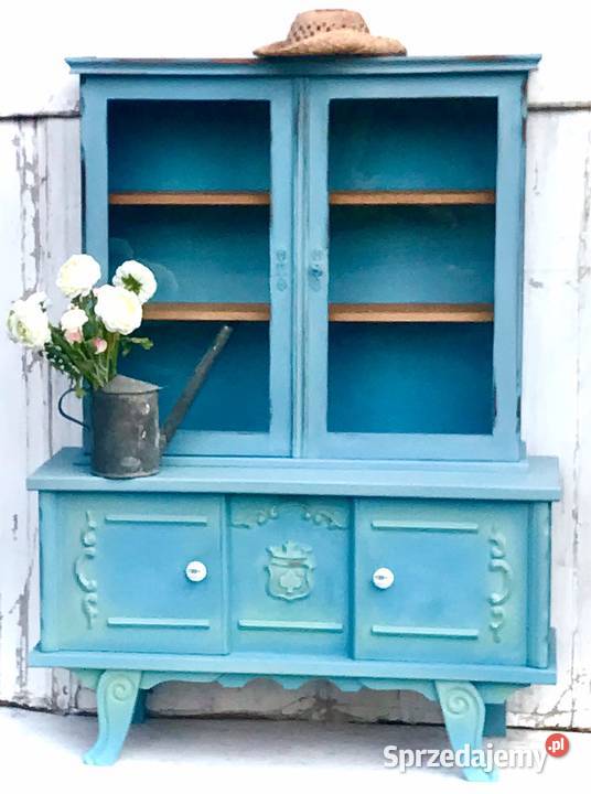 Kredens witryna w stylu shabby chic niebieski podkarpackie Jarosław sprzedam