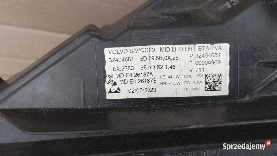Lampa Przód Full MID Led Volvo S60 V60 1824r
