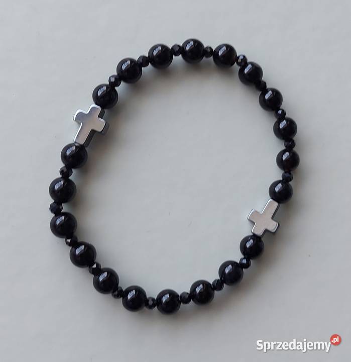 Bransoletka męska unisex kamienie różaniec Głogów