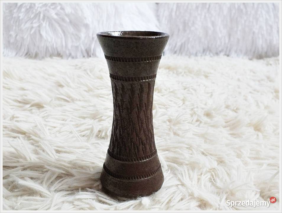 Stary świecznik wazonik ceramiczny z lat 6070 z Antyki, Sztuka, Kolekcje Żary