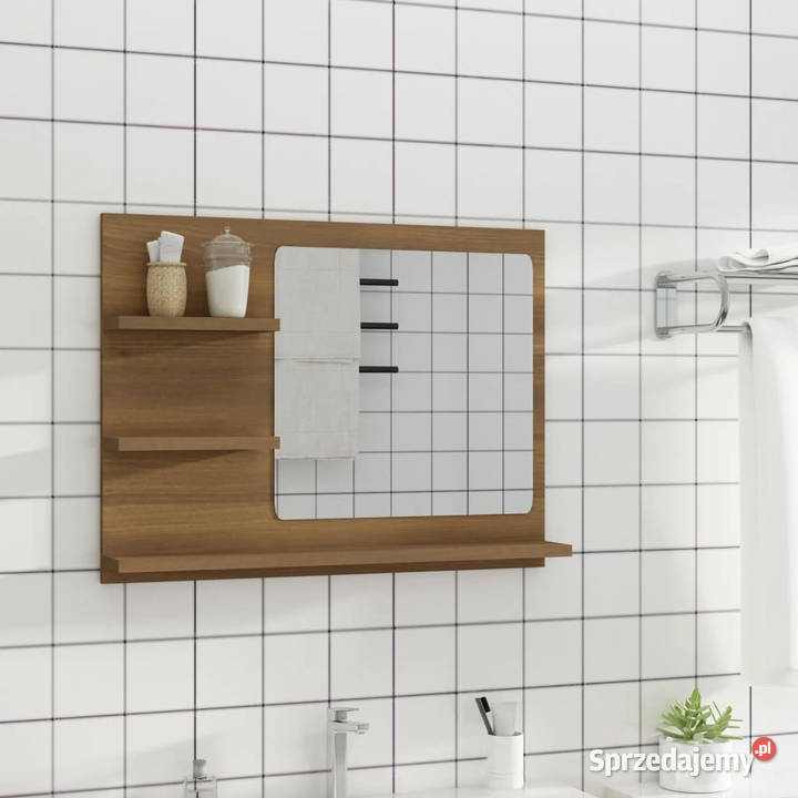 Lustro łazienkowe brązowy dąb 60x105x45 WM815662 mazowieckie Warszawa sprzedam