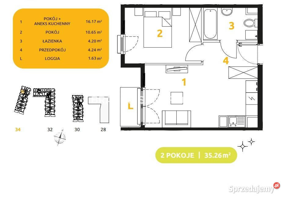 Mieszkanie Kraków 29 listopada 3526m2 2 pok