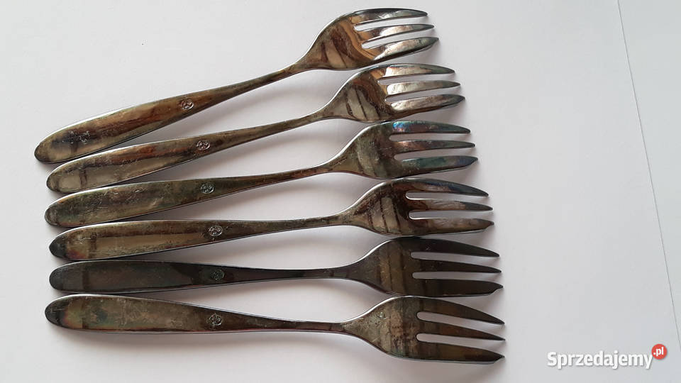 Posrebrzane widelczyki deserowe wz ANGIELSKI