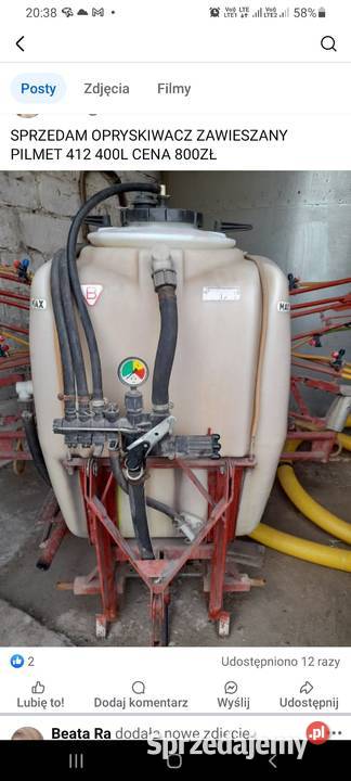 Opryskiwacz pilmet 412 400 litrow kujawsko-pomorskie Wudzynek