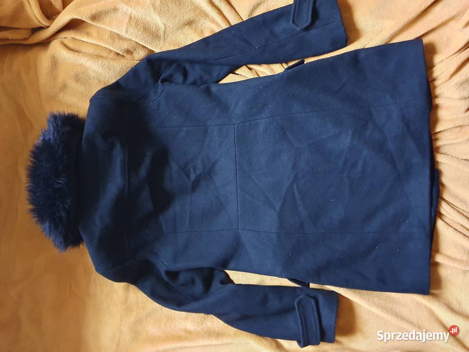 Zara Basic Płaszczyk czarny Wełna M3810 Zara