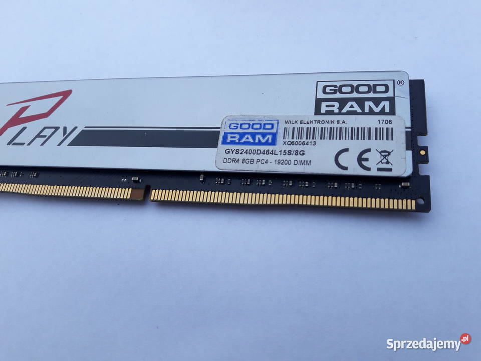 Pamięć RAM Goodram 8 GB DDR4 GYS2400D464L15 Pojemność 4GB Miłosław sprzedam