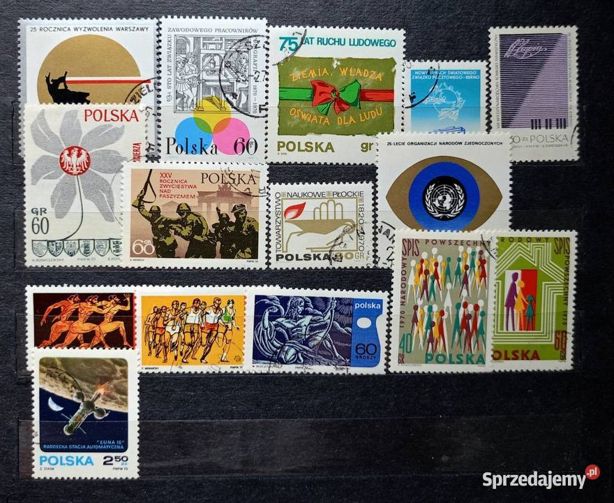 Znaczki polskie 1970 kasowane Leźnica Wielka-Osiedle