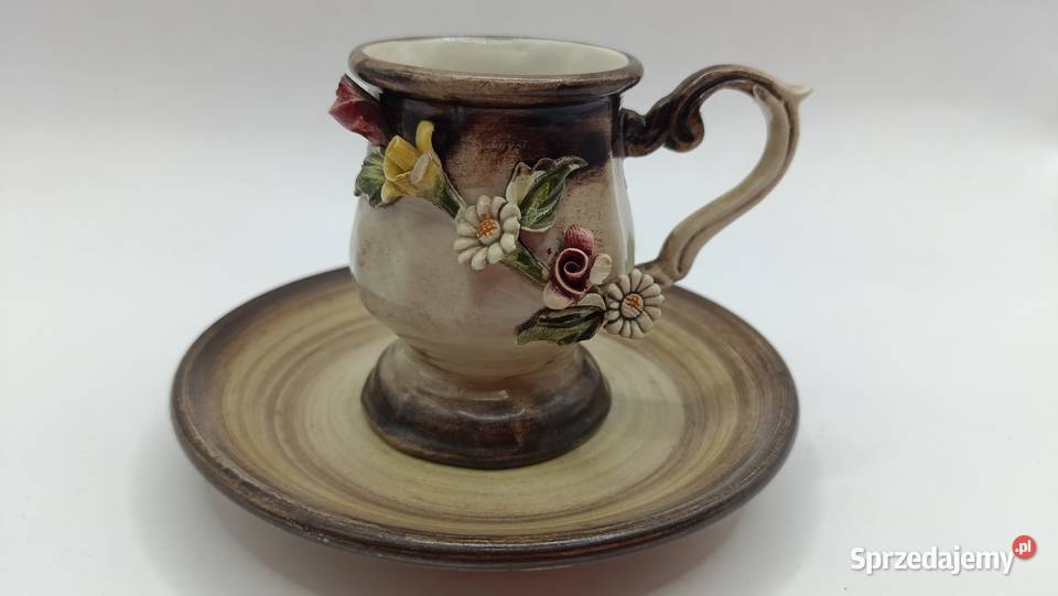 Mini filiżanka i spodek porcelana włoska Zamość