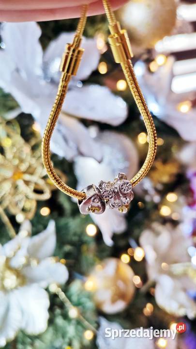 Bransoletka ZŁOTA modułowa regulowana charmsy