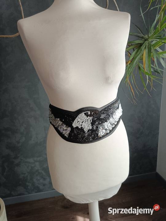 Koralikowy szeroki pasek retro S Białystok