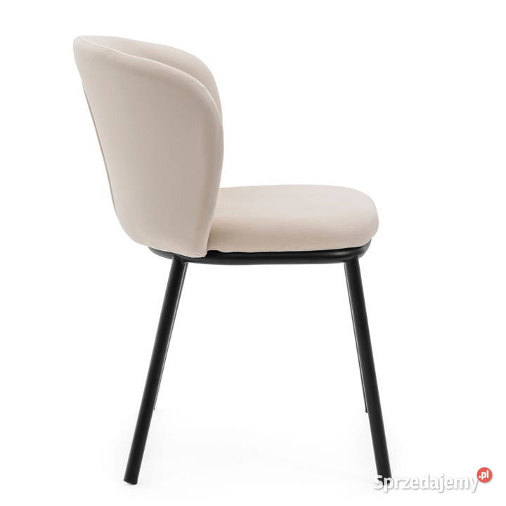 Jasnobeżowe Krzesło Tapicerowane Bari Wysyłka 87cm Dom i Ogród wielkopolskie Tarchały Małe