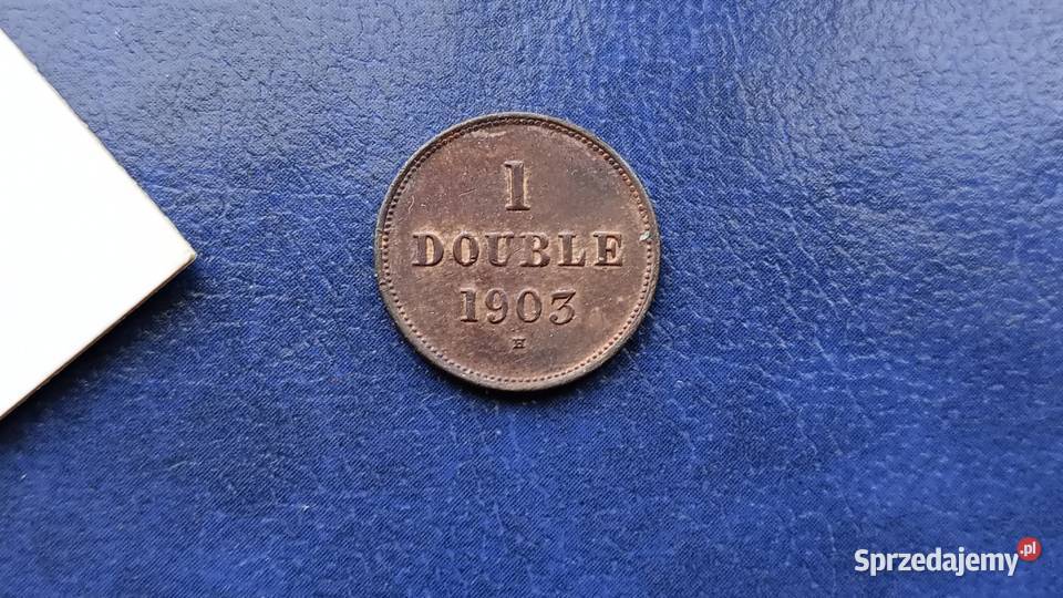 Stare monety 1 double 1903 Guernsey Numizmatyka Lesko