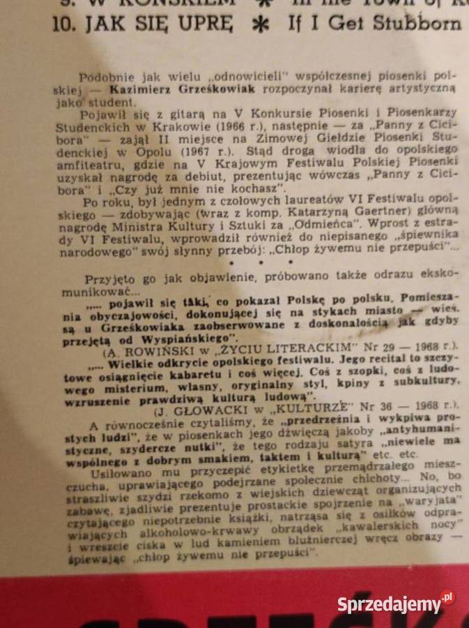 1969 Kazimierz Grześkowiak Chłop żywemu Płyta Kielce
