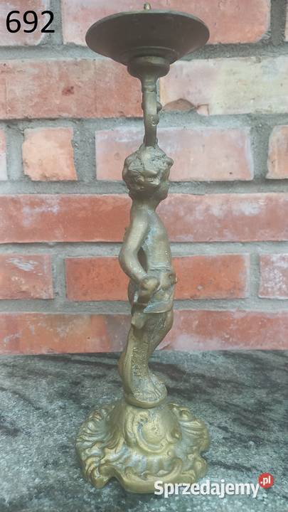 Świecznik mosiężny figuralny na 1 świecę 692 Gawroniec sprzedam