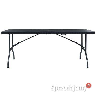 Składany stolik czarny 180x75x72 HDPE imitacja Warszawa