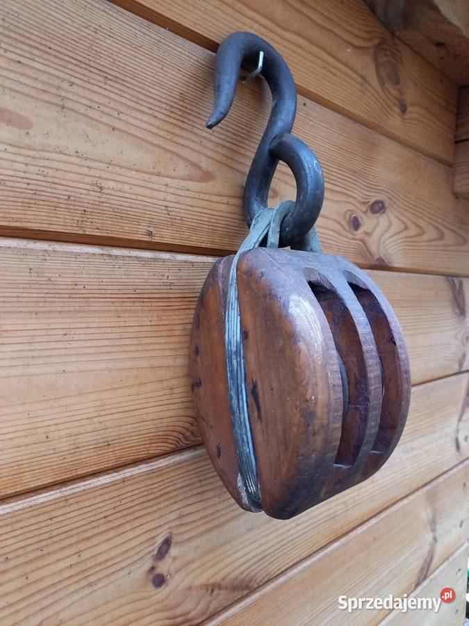 Marynistyka żeglarstwo stary drewniany bloczek Warszawa