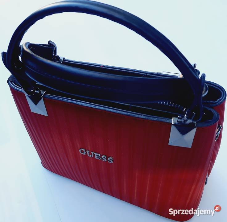 Guess torebka czerwona z zamkiem 23x17 Torby i torebki Szczerbice