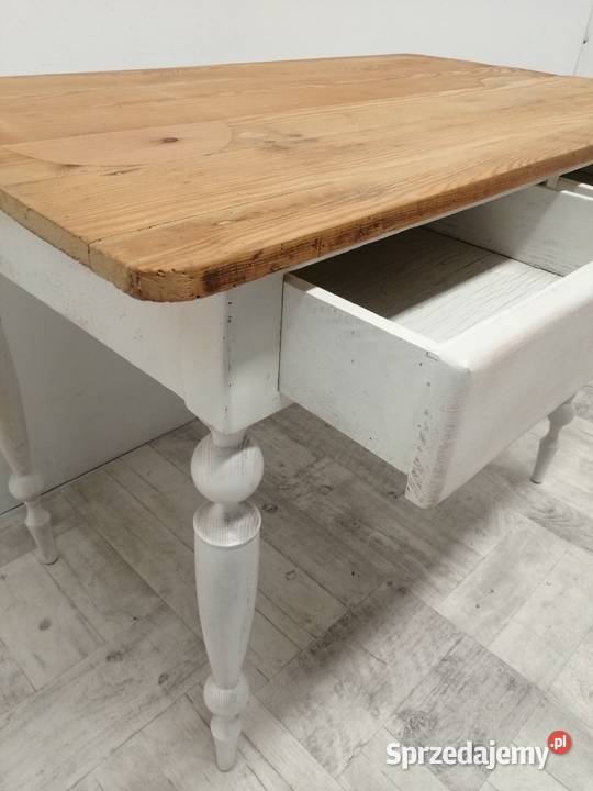 stół wiejski drewniany wintage sosnowy blat Radomsko