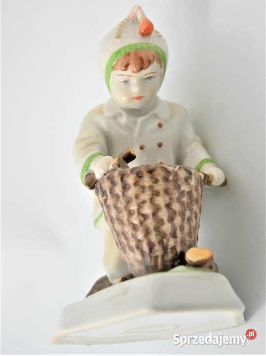 Dziecko z koszem drewna art deco Sinkó Zsolnay Antyki, Sztuka, Kolekcje Warszawa