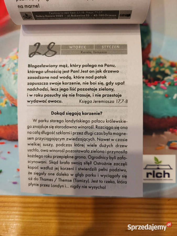 Kalendarz listkowy zdzierak 2025 Zasiew rlch Warszawa sprzedam