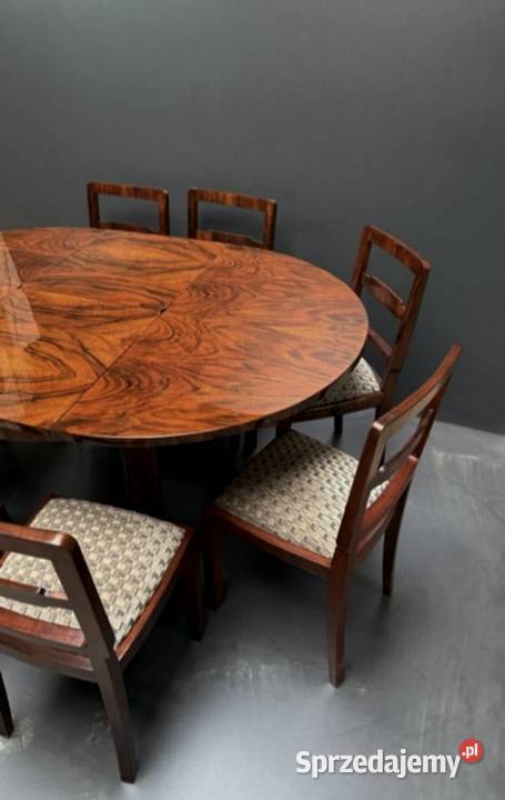 Stół Art Dco 8 krzeseł Zestaw stół i krzesła Halinów