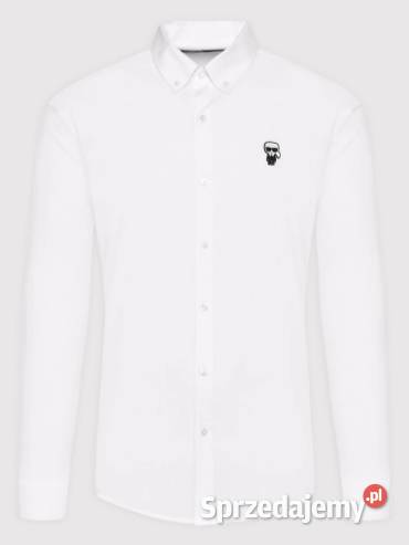 Koszula męska Karl Lagerfeld kolor biały rozmiar Odzież wyjściowa