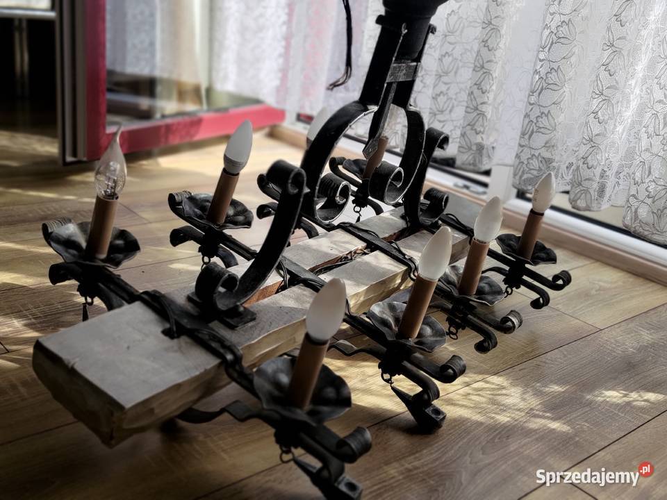 Lampa wisząca stylowa stara ręczna robota belka małopolskie
