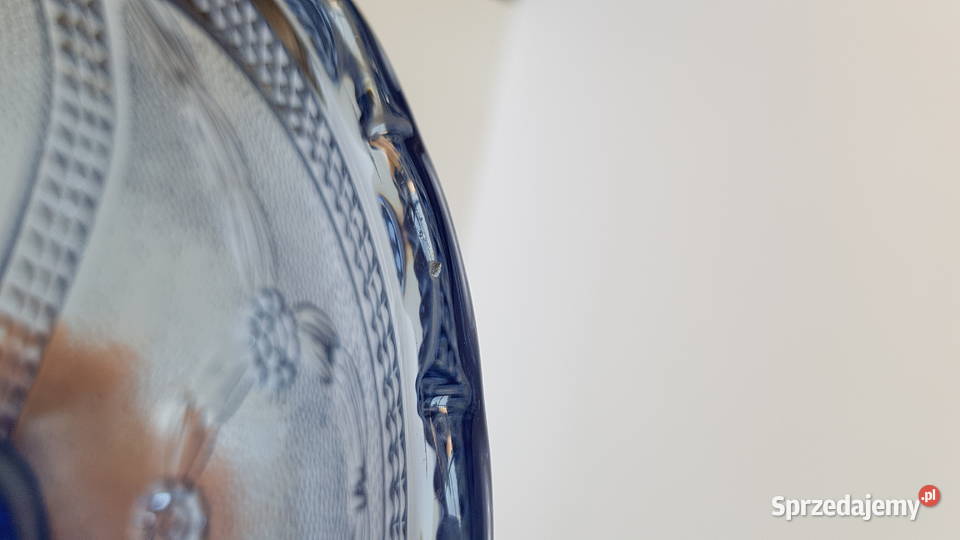 Niebieska owocarka Wieńce Ząbkowice kolorowe Porcelana i szkło śląskie Dąbrowa Górnicza
