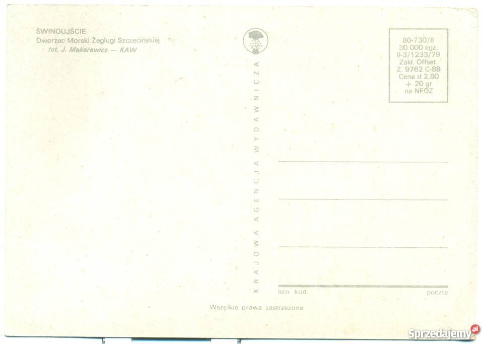 Świnoujście Dworzec Morski Żeglugi Szczecińskiej Pocztówki i karty telefoniczne Ostrów Wielkopolski