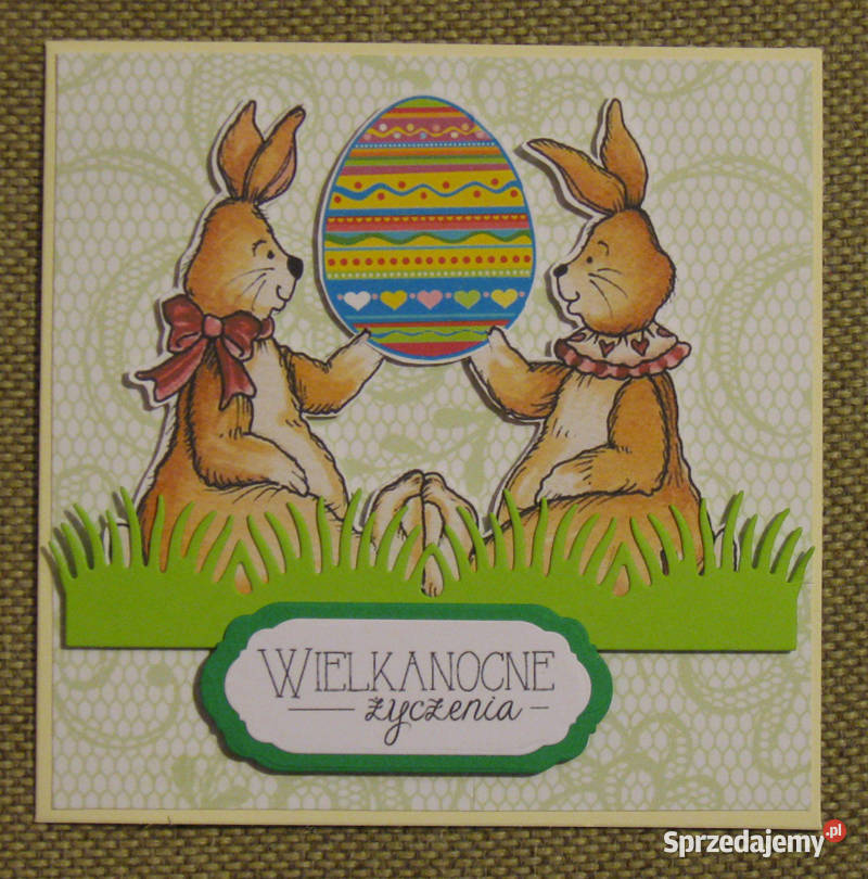 Wielkanoc Kartki ręcznie robione WESOŁE Zające Zbójno sprzedam