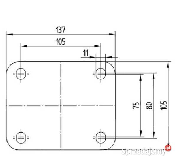 Koła skrętne z poliamidu 125 mm 3477UOJ125P62 Kamionna