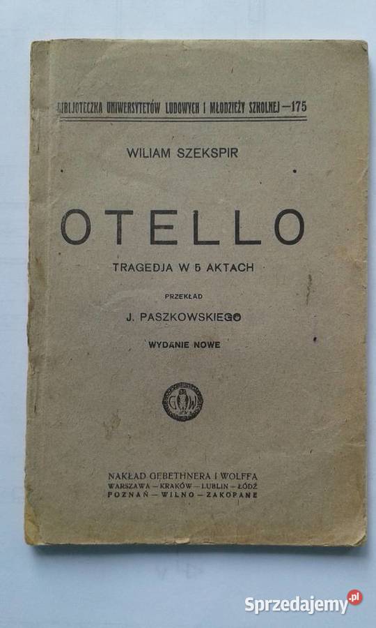 Otello Wiliam Szekspir Gdynia sprzedam