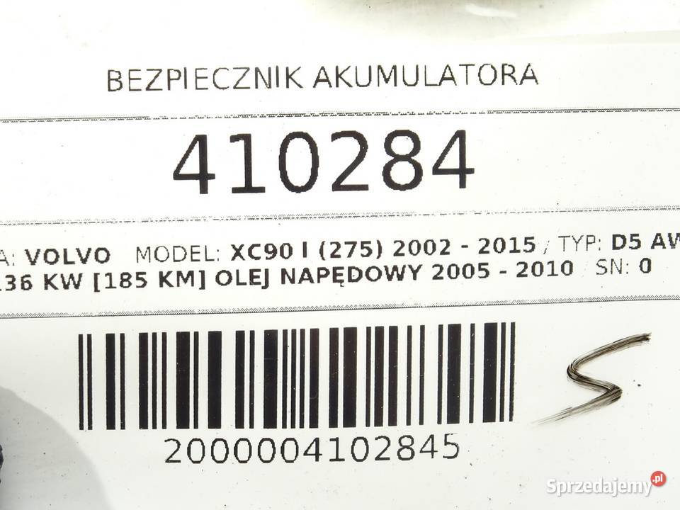 BEZPIECZNIK AKUMULATORA VOLVO XC90 I 9441776 osobowe
