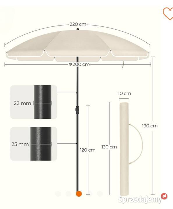 Parasol plażowy beżowy nowy Uniejów