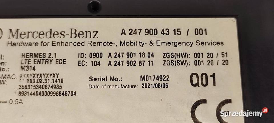 MERCEDES VITO W447 MODUŁ KOMUNIKACJI A2479004315 Komputery dolnośląskie sprzedam
