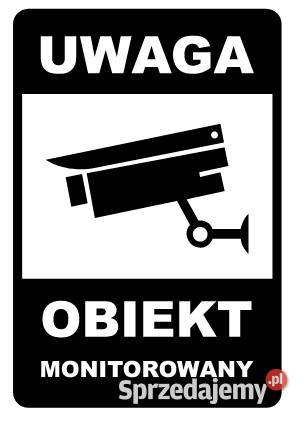Naklejka obiekt monitorowany czarna 150x100mm Kamionna sprzedam